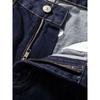 Men's Autumn Pants with Heavy Texture, Loose Fit, Dad-Style, American Retro Design with Visible Stitching, Dark Blue Straight-Leg Jeans