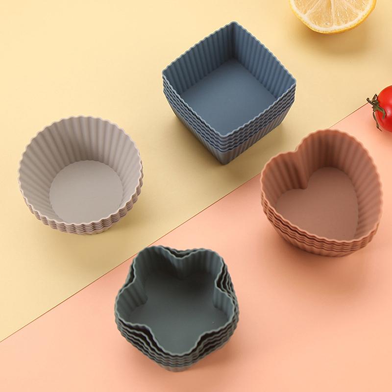 12Pcs/Set Silicone Cake Mold Muffin Cupcake Baking Molds Kitchen Cooking Bakeware Diy Cake Decorating Baking Tools