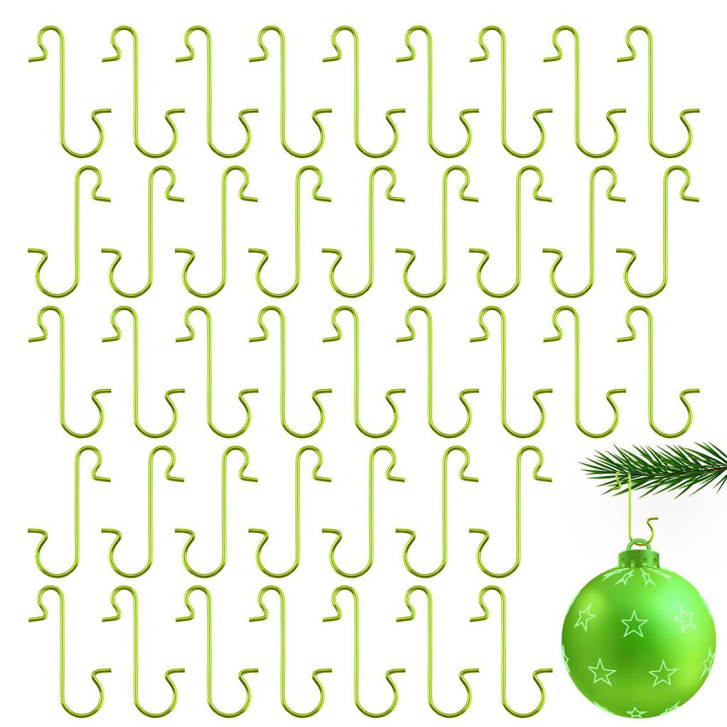100pcs Christmas Ornament Hooks Metal Iron S-Shaped Hook Holders Christmas Tree Ball Pendant Hanging Decoration for Home