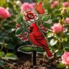 2D Acrylic Garden Stake Featuring Bird and Floral Design Suitable for Outdoor Lawn Decoration and Yard Ornament
