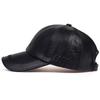 Unisex Solid Color Leather Baseball Caps Adjustable Casual Hats Spring and Autumn Outdoor Sunscreen Hat