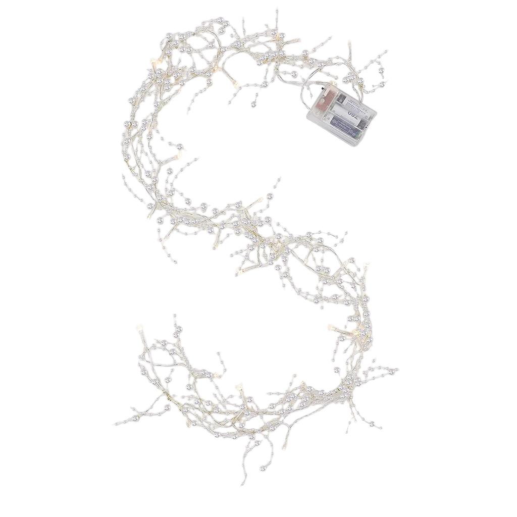 Lighted Berry Beaded Garland Christmas Decorations For Indoor Outdoor Home Mantel Fireplace Holiday Party Decor 10FT