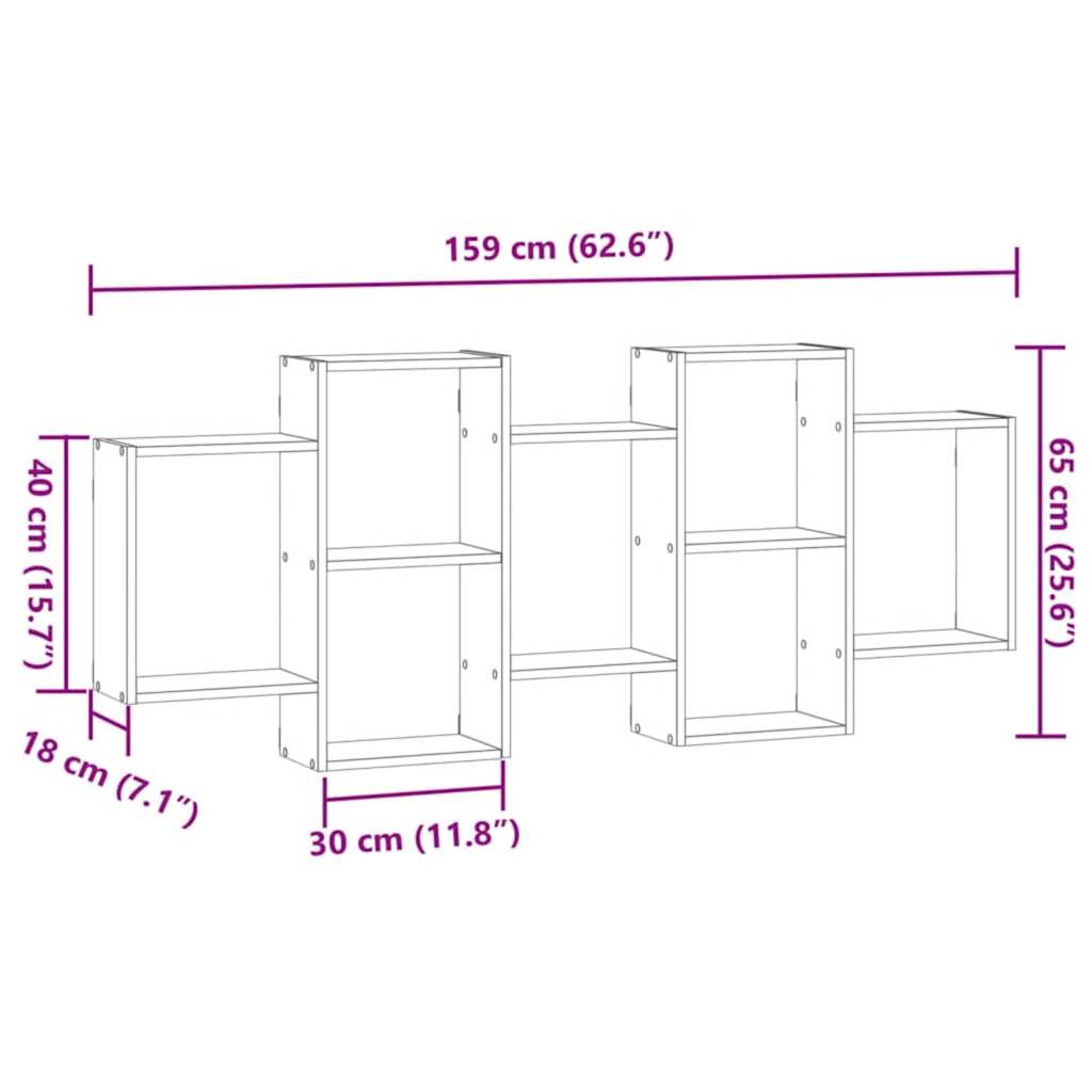 Wall Shelf Artisan Oak 159 X 18 X 65 Cm Particleboard