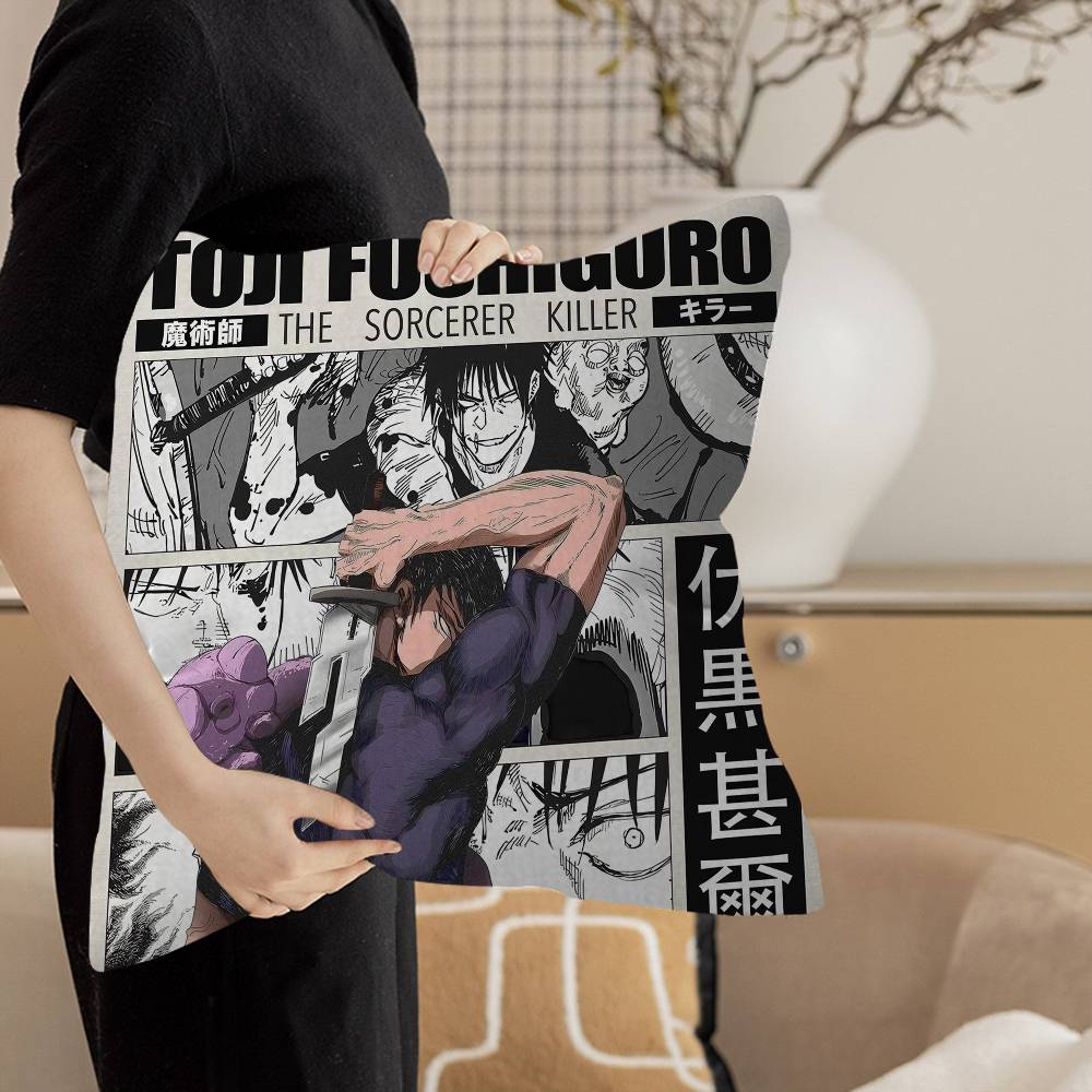 Fushiguro Megumi Pillow Anime Pillow Sofa Bed Head Pillow Cover Cushion Cover 45X45 Cm Fashion