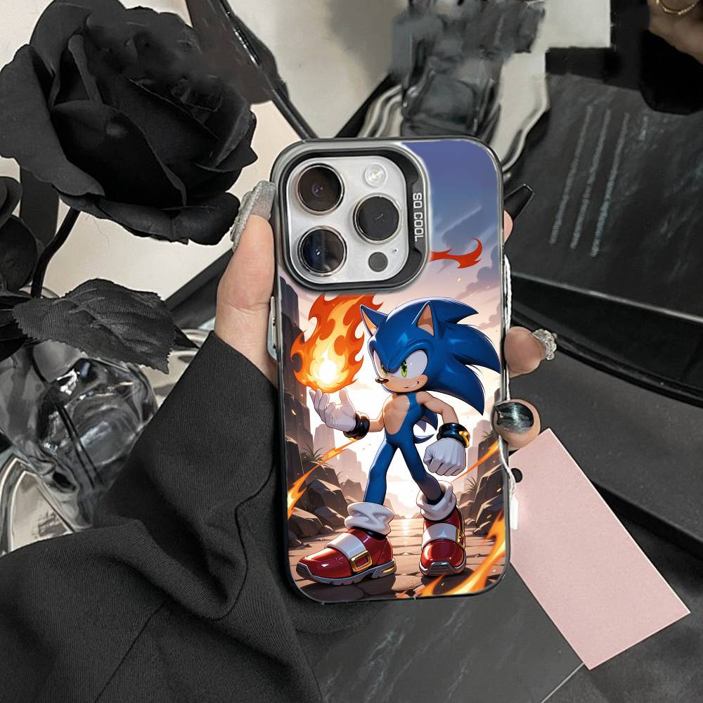 Hedgehog Knuckles Phone Case For iPhone 17,16,15,14,13,12,Pro MAX Black Matte Shockproof Cover