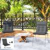 Set of 4 Seat Cushions Water-Repellent Non-Slip Chair Cushions with Ties, Indoor Outdoor 111.5 x 53 x 8 cm Dark Grey