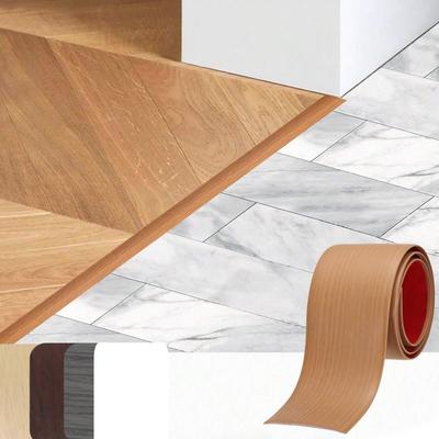 1PC 1mx7.6cm PVC Wood Grain Design Floor Transition Strip - Self-Adhesive for Secure Seam Closure, Ideal for Home Renovation Pro