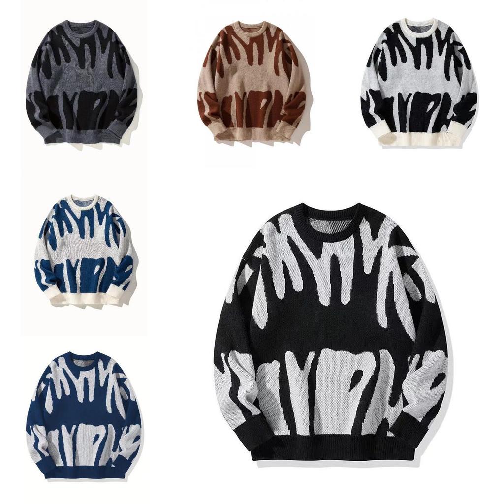 Korean Style Mens Sweater With Jacquard Knit For Casual Spring Fashion