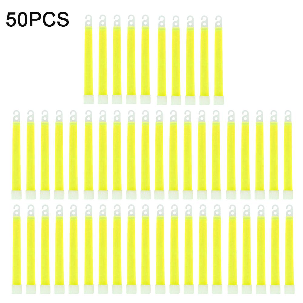 1-50pcs Glow Sticks with Hook 6 inch Fluorescence Light for Hiking Camping Outdoor Emergency Concert Party Light Sticks