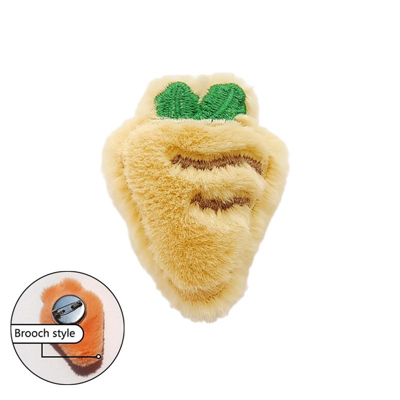 Süße Karotte Hase Plüsch Brosche 3D Cartoon Kaninchen Puppe Pin Tasche Mantel Pullover Schal Abzeichen Pins Accessorie