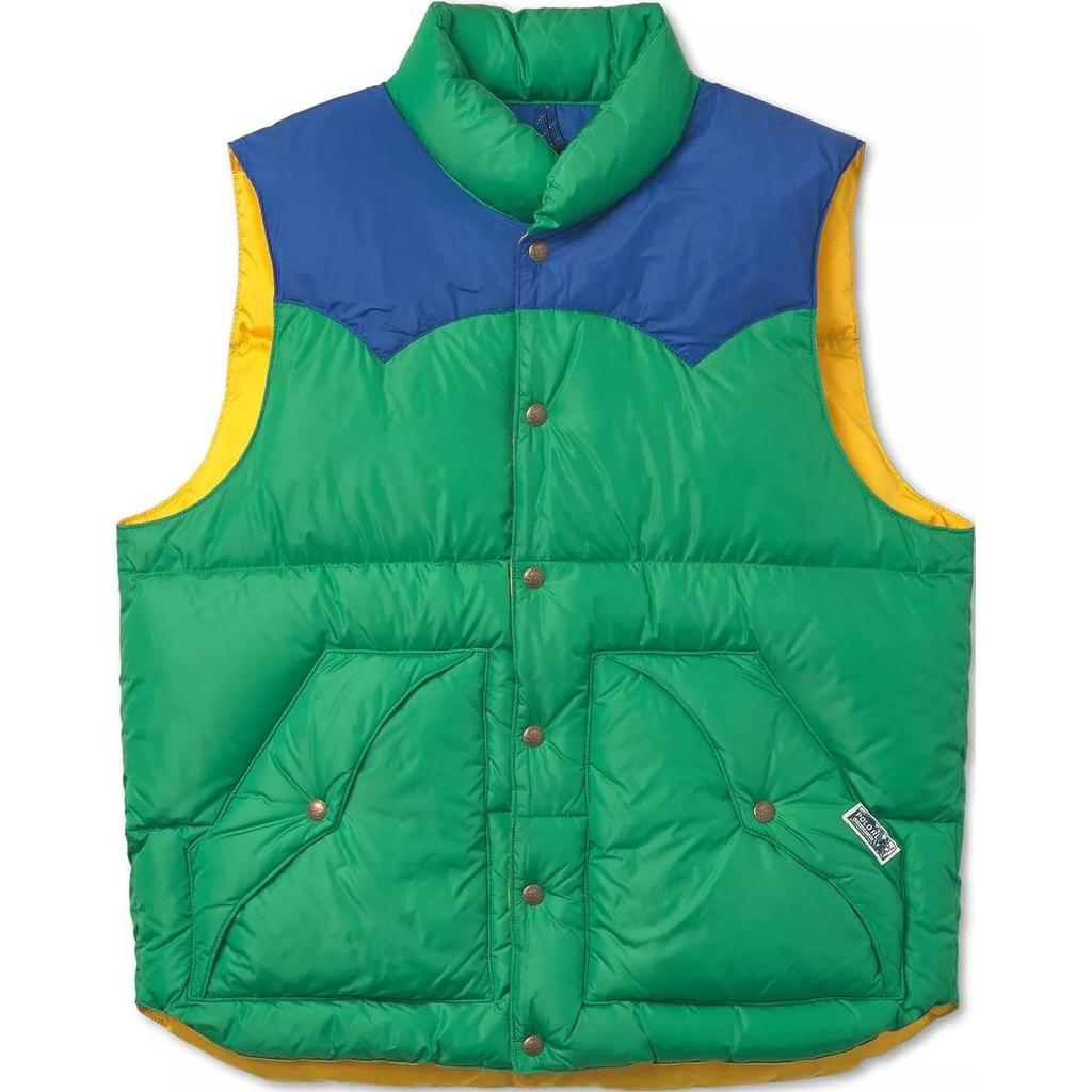 Polo Ralph Lauren Color Block Stand Collar Straight Fit Single Breasted Sleeveless Vest Men Vests Green MNPOOTW1N220160-300