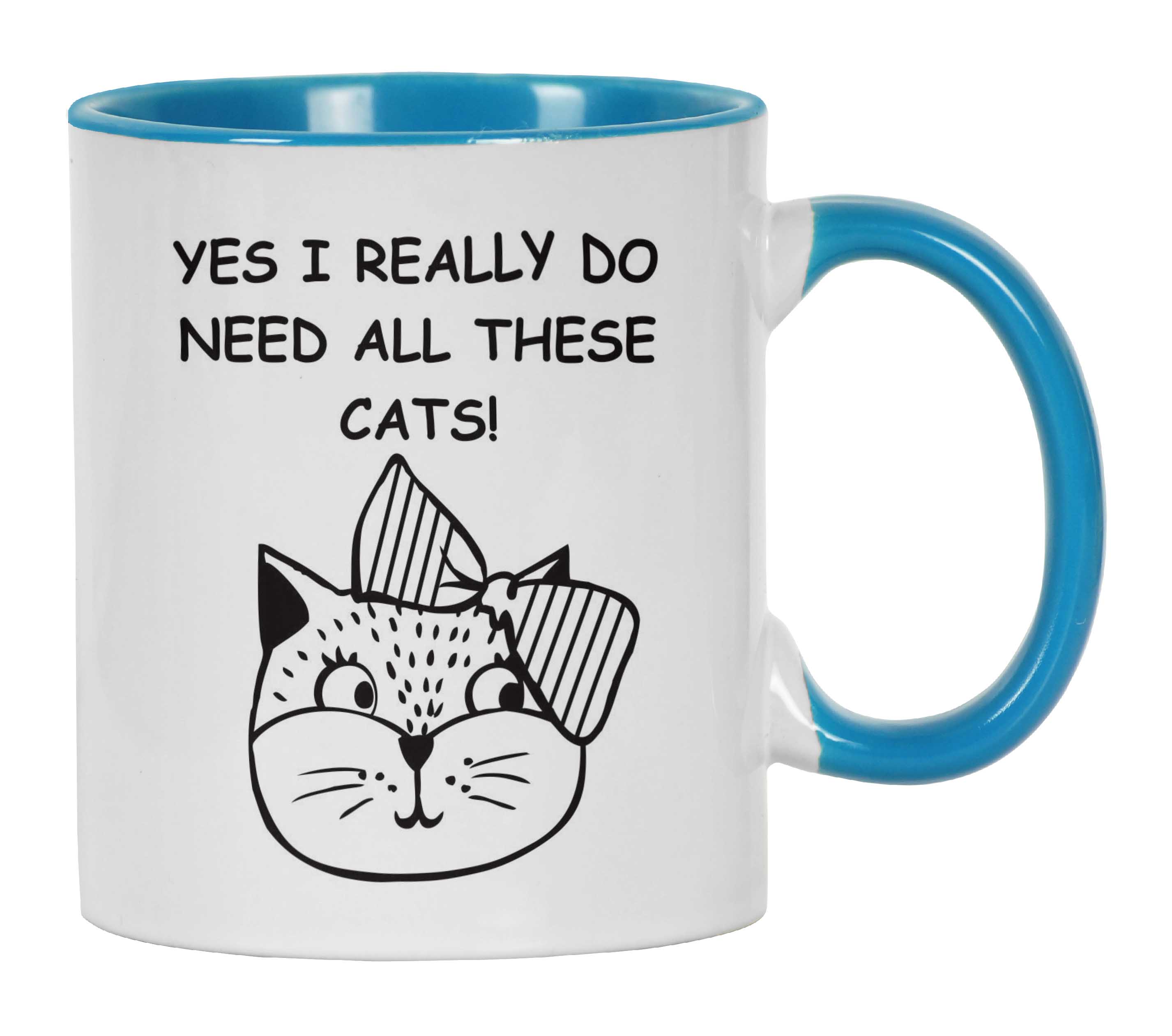 

Inkdotpot Yes I Really Do Need All These Cats 11 Oz Ceramic Coffee Mugs Gift For Cat 11oz небо синє кольору