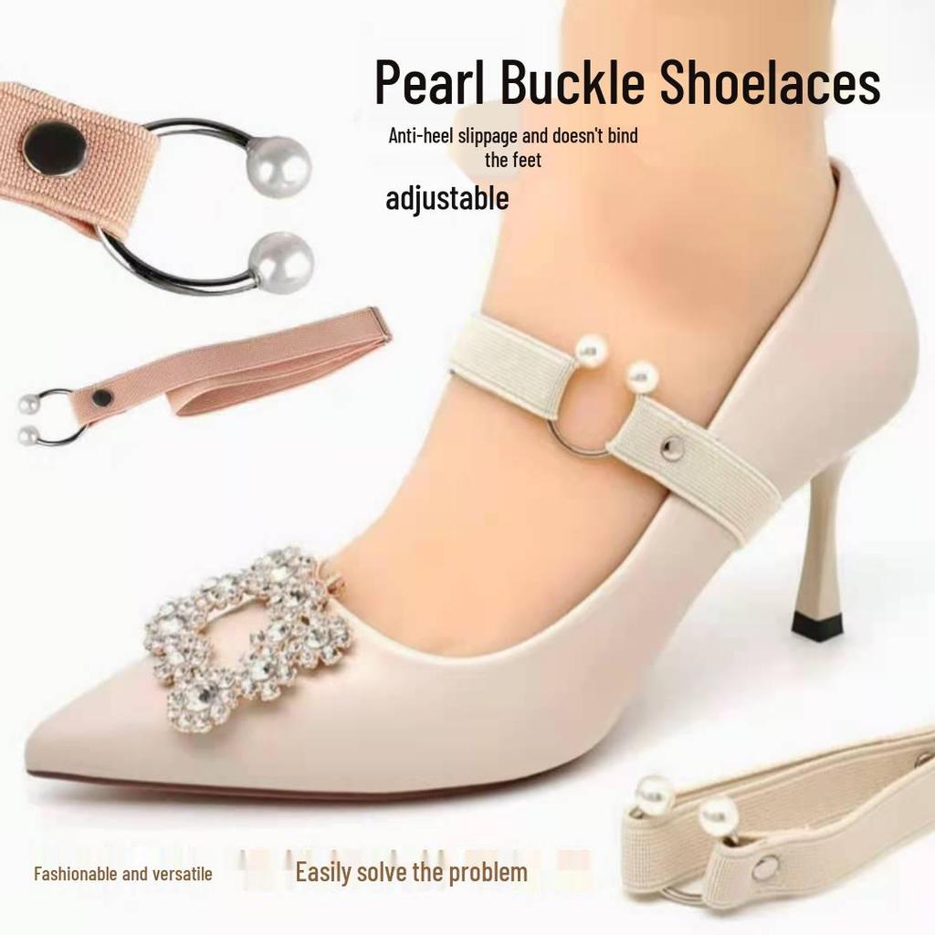 Lacets Ajustables à Boucle Perle Anti-Chute Élastiques pour Chaussures Surdimensionnées
