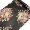 1pc Flower Shelf Liner Black Drawer Cover Paper Self-adhesive Rental House Furniture Decoration DIY Desktop Surface, Retro Self-adhesive Wallpaper