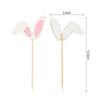 12pcs Easter Bunny Ears Cupcake Toppers Happy Easter Cute Rabbit Cake Topper Food Picks Kids Birthday Party Decoration Supplies