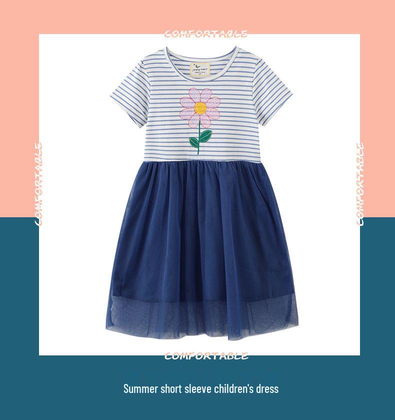 "Spring Summer Girls' Mesh Dresses - European and American Style”