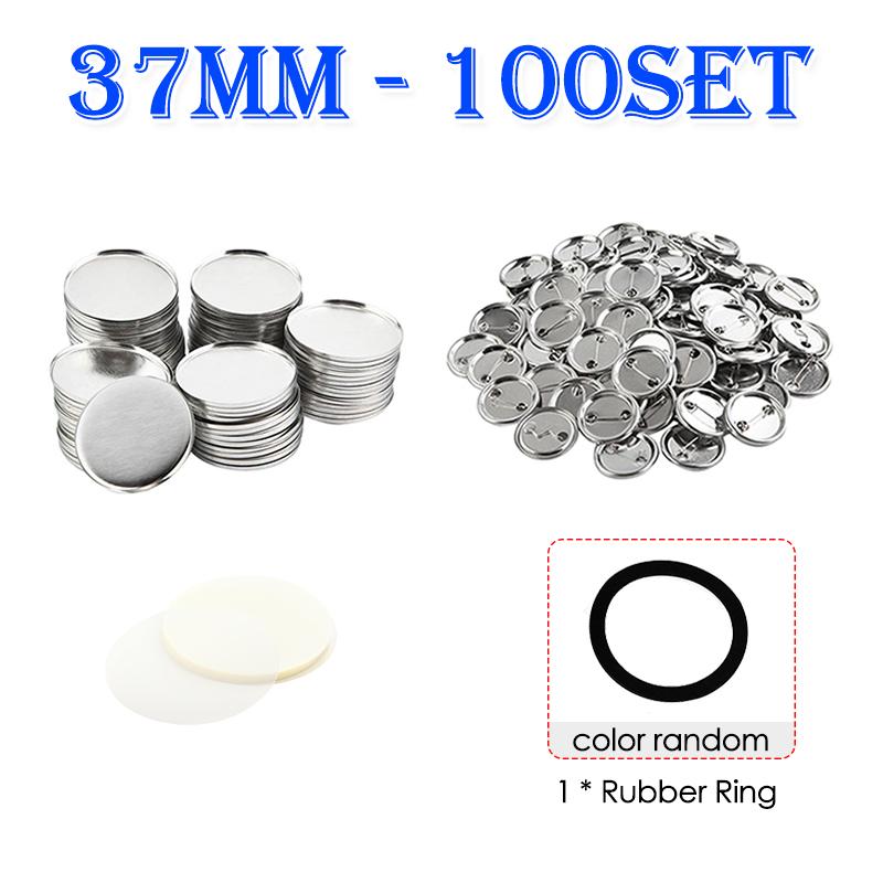 100Sets 25/32/37/44/58MM Round Badge Pin Button Maker Machine DIY Making Badge Parts Manual Punch Press Machine Consumables