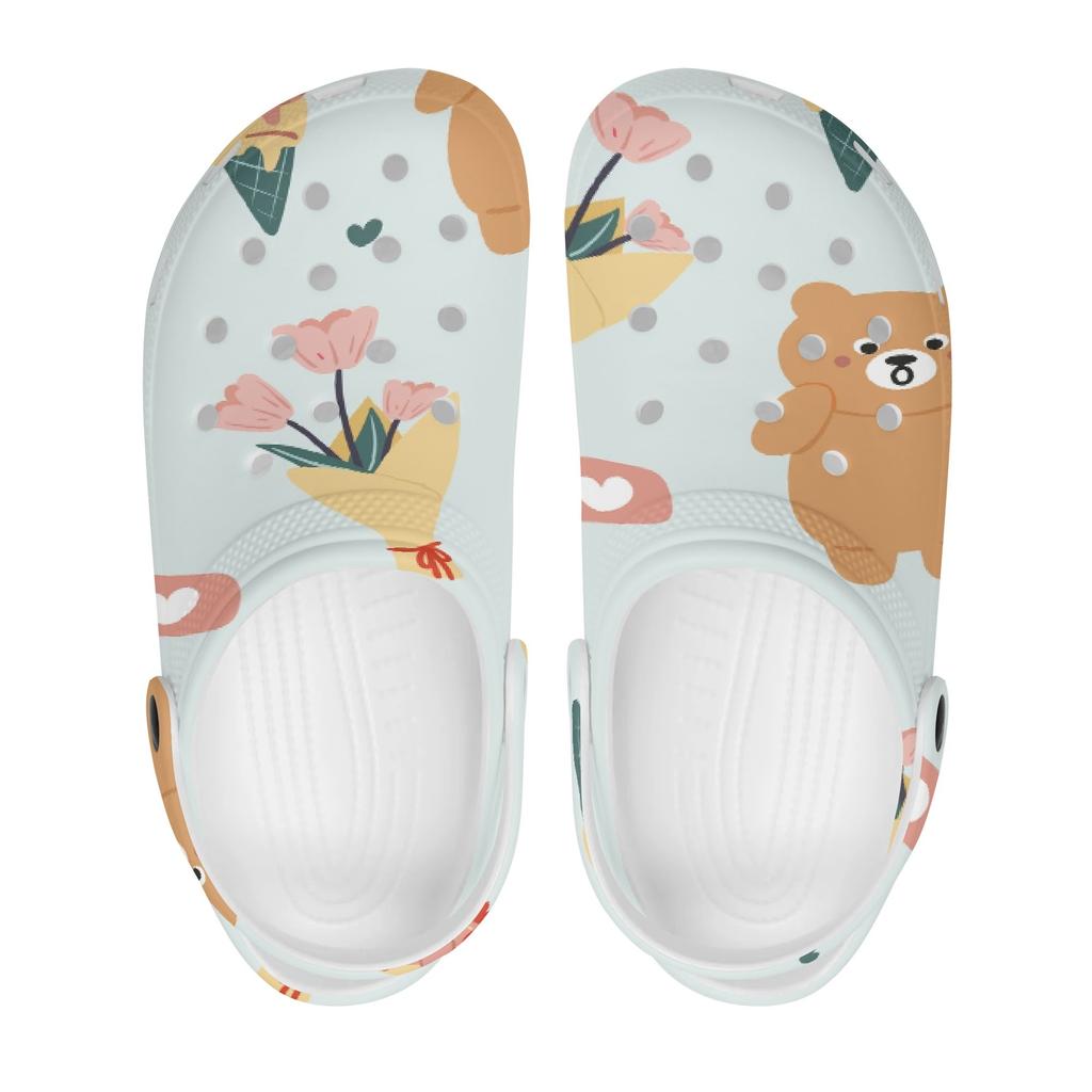 Trendy Printed EVA Clogs Women Men Ventilated Soft Garden Shoes Slip On Beach Pool Bathroom Home Casual Slippers Home Use