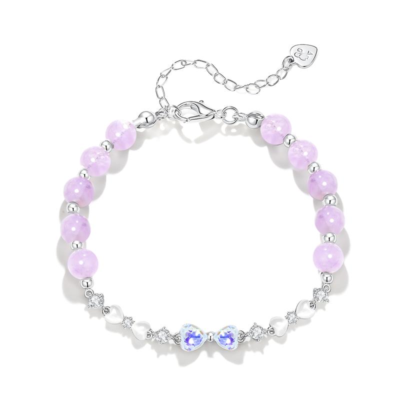 Barbie crystal bracelet Purple Qi Donglai Sweet Bow Dream Purple Beaded Chain New Chinese Design Simple Hand Jewelry Exquisite and Versatile bow F фиолетовый