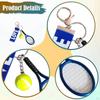 Tennis Racket Ball Keychain Chain Pendant for
