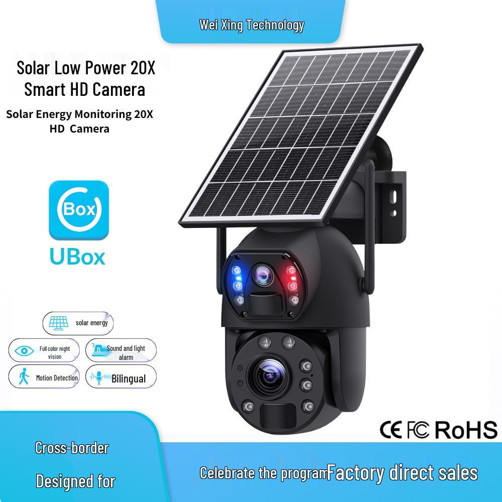 

UBOX 6MP HD Зовнішня сонячна камера з 20-кратним зумом та 4G-підключенням 6MP-WiFi Version