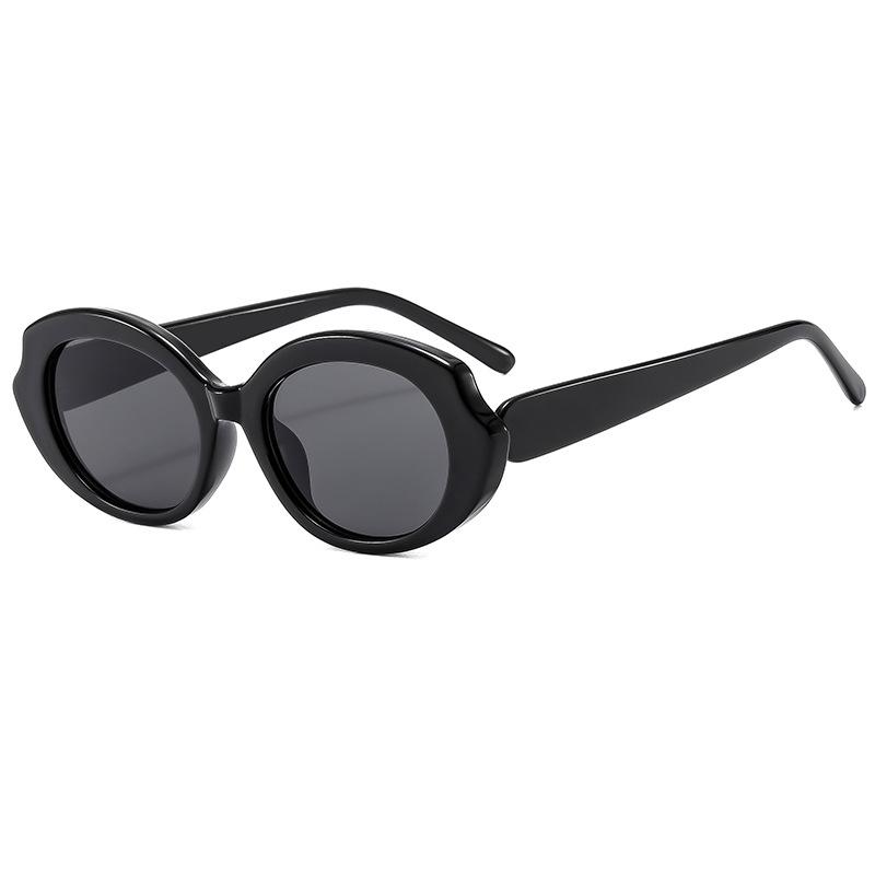 Retro Small Frame Oval Sunglasses Men'S Trendy Sunglasses Women'S Street Photography Concave Glasses