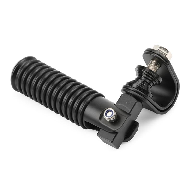 1 Pair Motorcycle Foot Pegs Aluminum Foot Pegs for 1''-1.2" Crash Bar U Clamp Foldable Footpegs Universal Footrest Mount