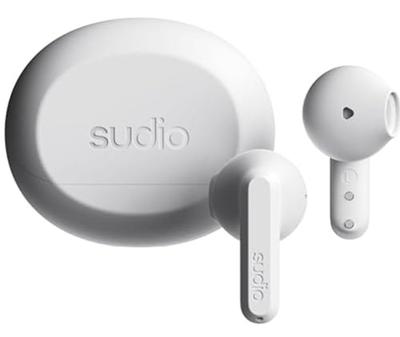 SUDIO A3 (Bright White) Wireless Earphones, In-Ear Type (Bluetooth 5.4 with Microphone iOS & Android Compatible Waterproof) Type-C