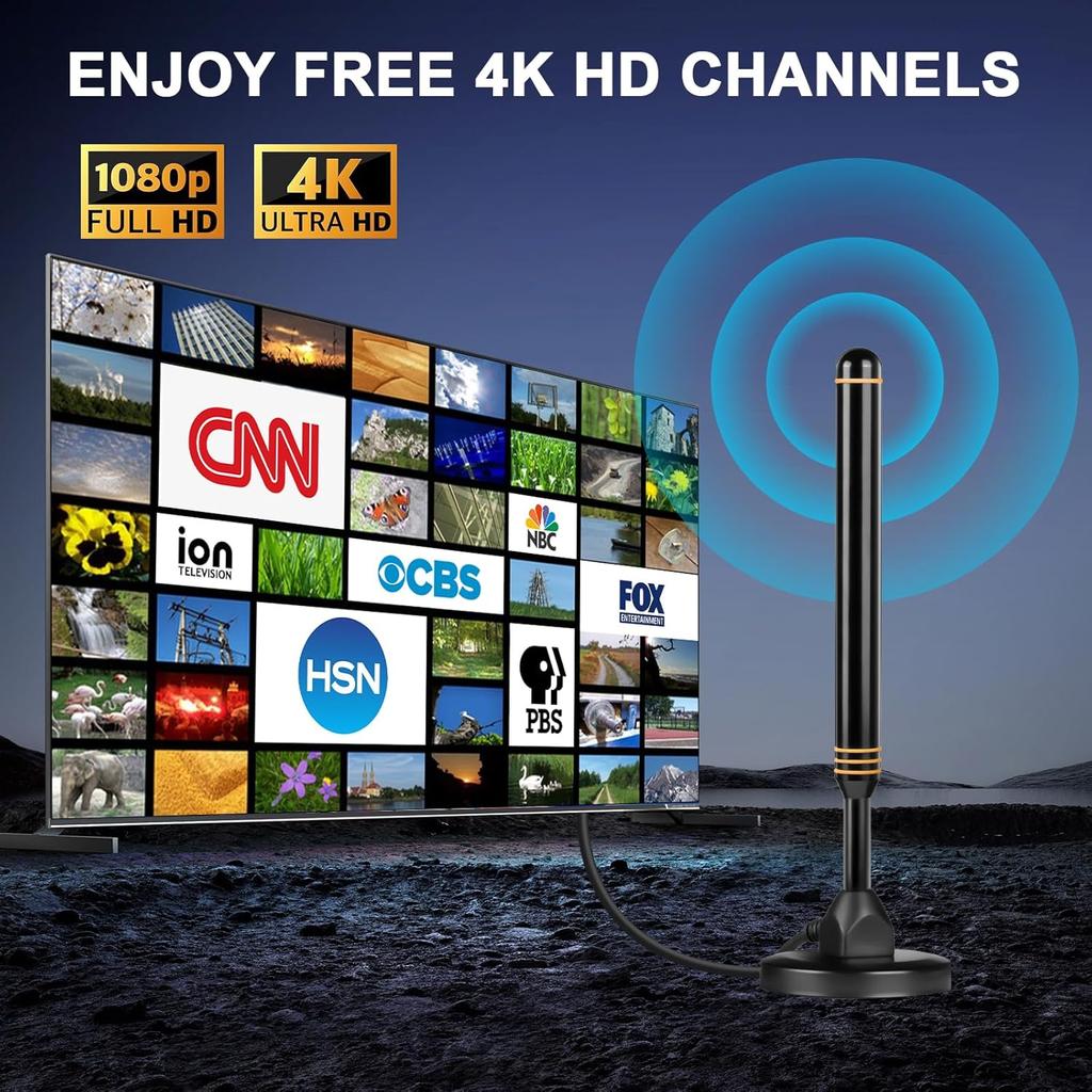 TV Antenna Indoor Antenna for Smart TV for Long Range Reception and All Smart TVs HD Digital Antenna with Amplifier Signal Booster for Local Channels