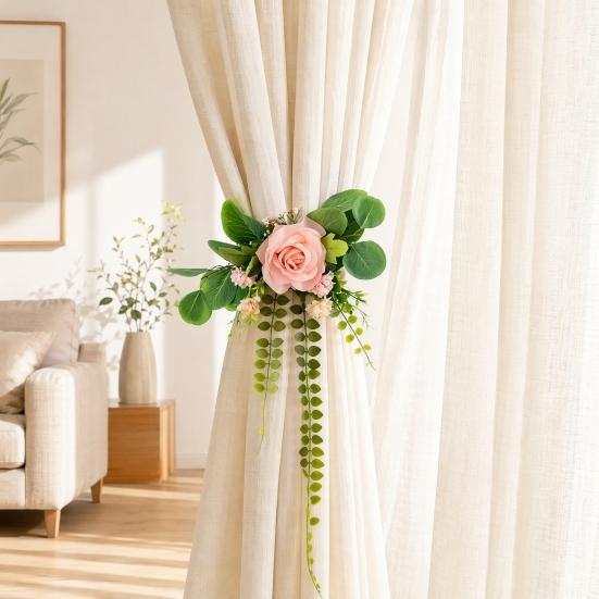 1Pc Artificial Flowers Curtain Curtain Tie Realistic Tieback Decorative Flower Peony Rose Sunflower