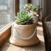 Mini Cactus Flowerpot Bag Shape Green Onion Pots Growing Pots Plant Pot  Tabletop Decoration