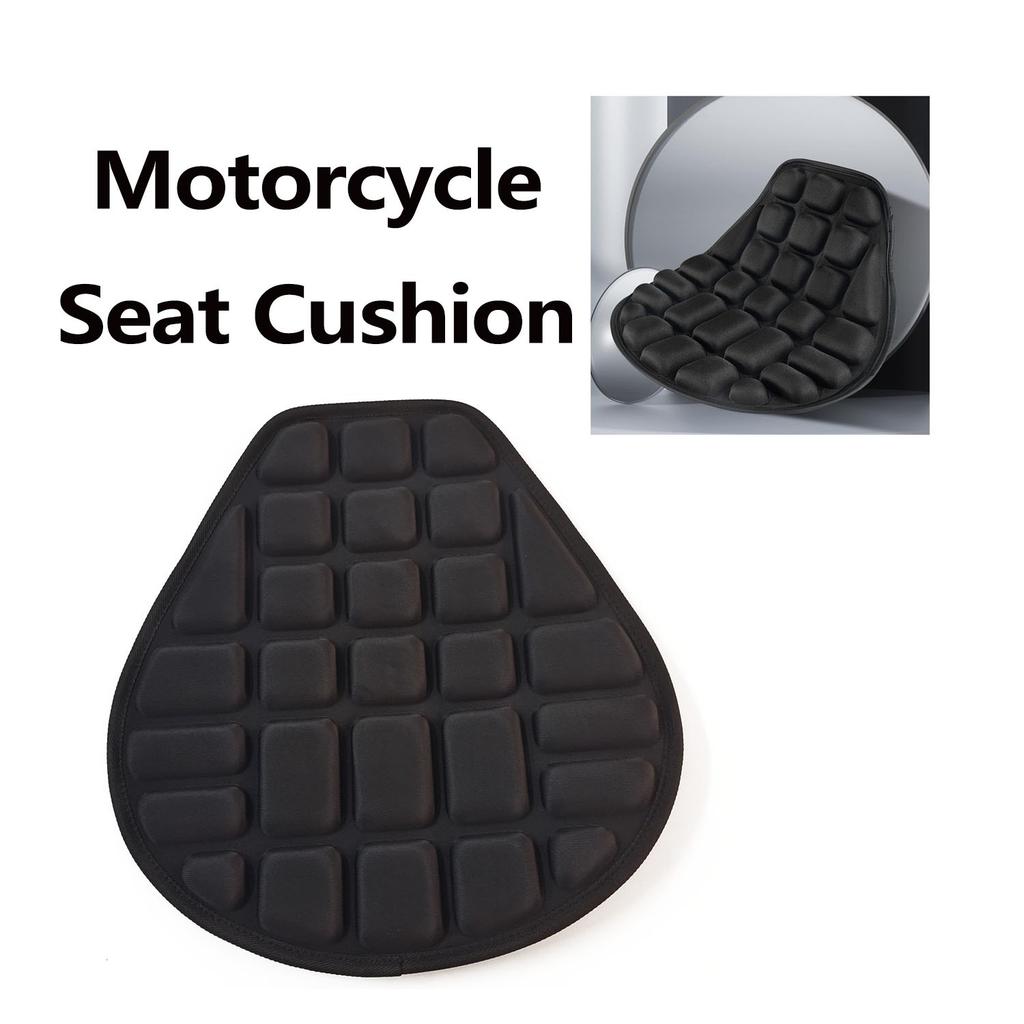 Motorcycle Black Comfort Fabric Seat Cushion Pressure Relief Air Pad Universal*1