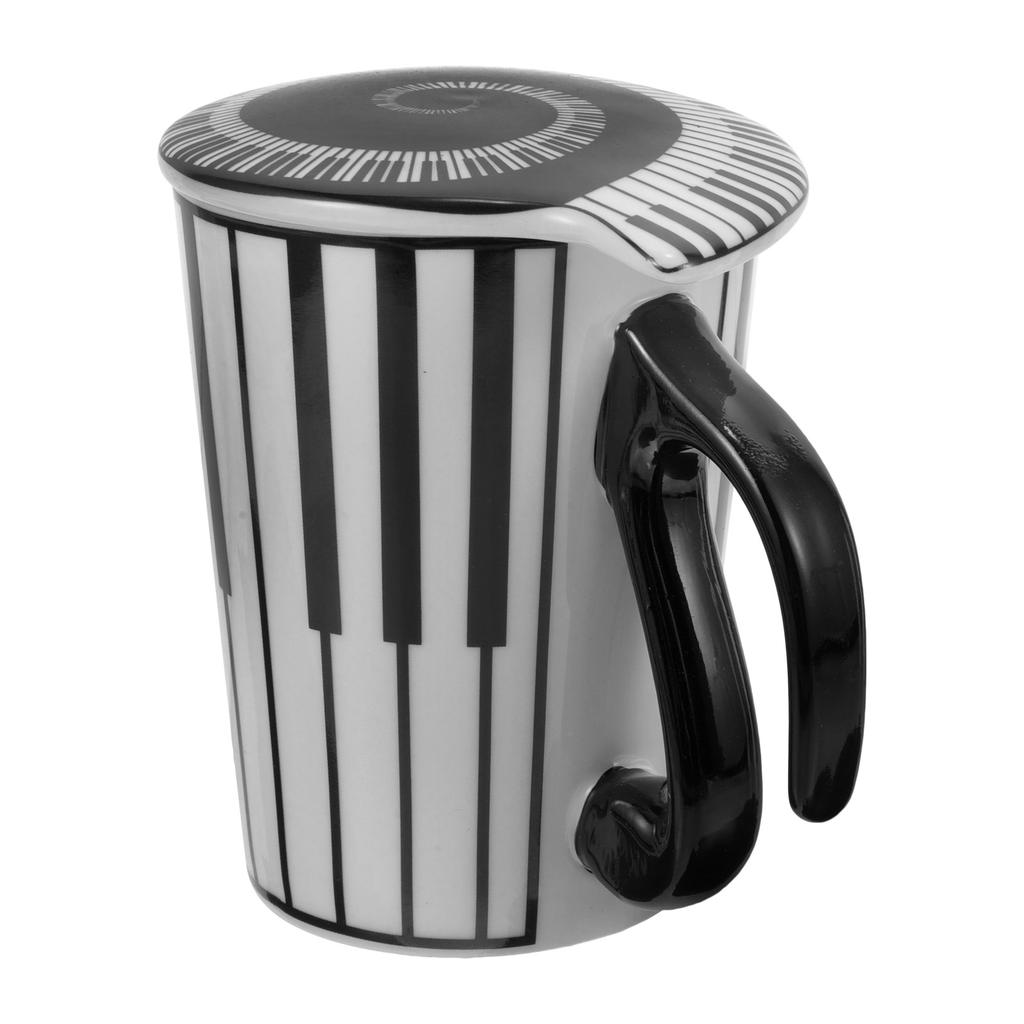 Cartoon Piano Key Mug Ceramic Coffee Cup for Hot Cold Drinks Smooth Rim Anti Scalding Handle Home Kitchen Dining Mug