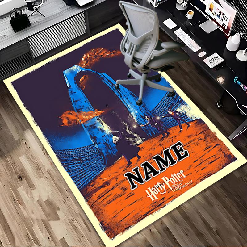 Custom Name Harry Potter Living Room Non-Slip Area Rug Soft Carpet for Bedroom Kids Playroom Sofa Office Home Decor Doormat
