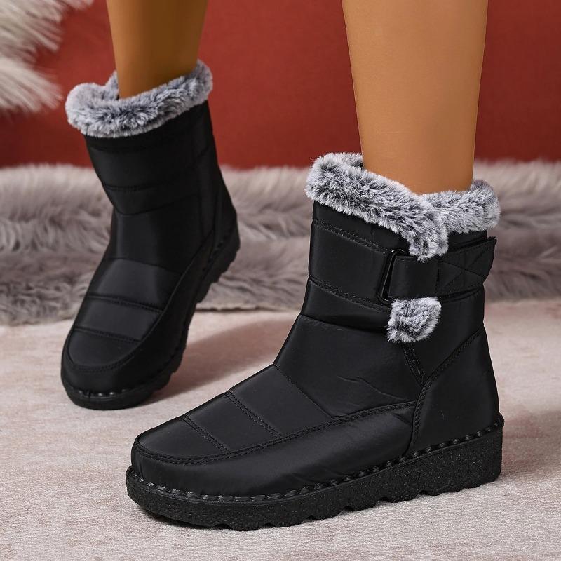 2025 Winter New Pure Color Women's Cotton Boots Fashion Anti-skid and Wear-resistant Warm and Comfortable Winter Women' Boots