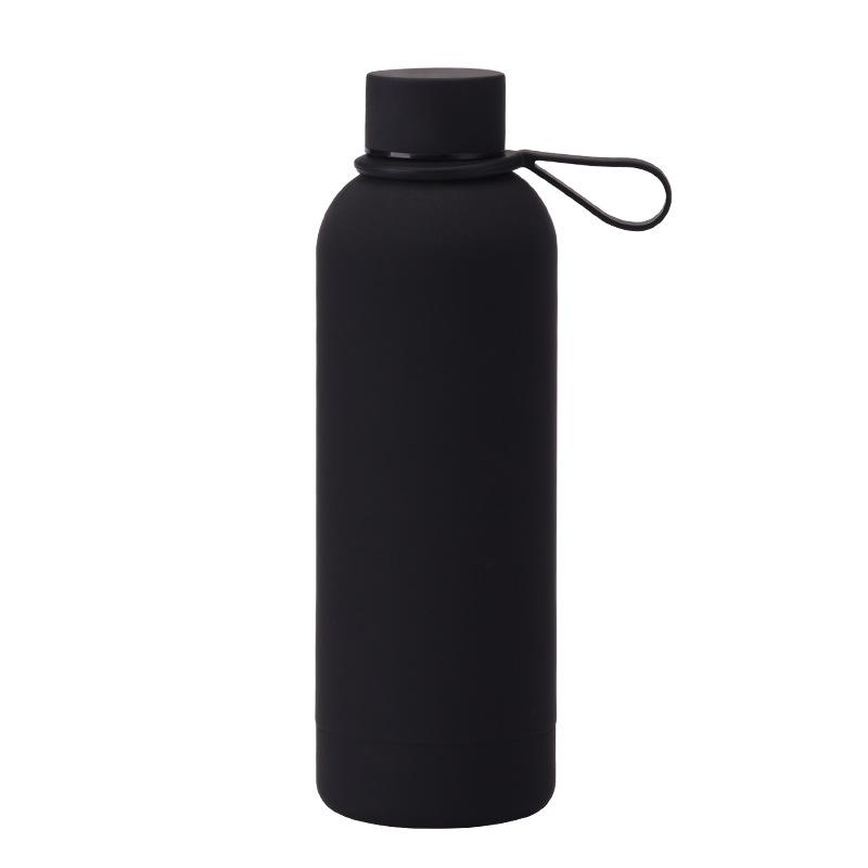500 ml Edelstahl-Thermoskanne mit kleiner Öffnung, tragbare Outdoor-Sport-Wasserflasche mit Silikongriff, Kaffeetasse