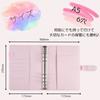HaNaRuNa A5 6-Ring Macaron Binder, Card Case, File, Metallic Pastel Rainbow Korean Puzzle Pattern (Metal Sky Blue)