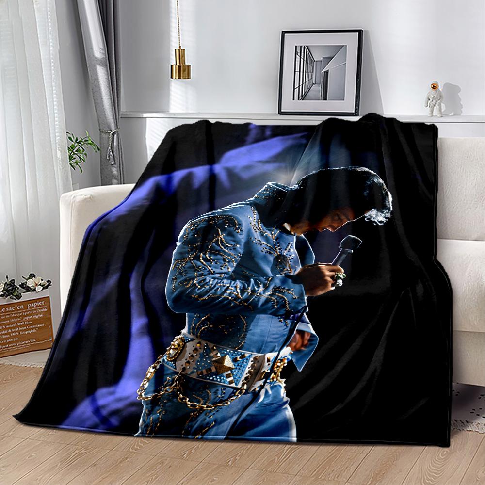 Elvis Presley's Iconic Pose Blanket Soft & Cozy Perfect for Office Chair Seaside Office for All Occasions Digital Print