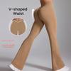 High Waist Deep V Flare Yoga Pants with Tummy Control and High Elasticity for Women
