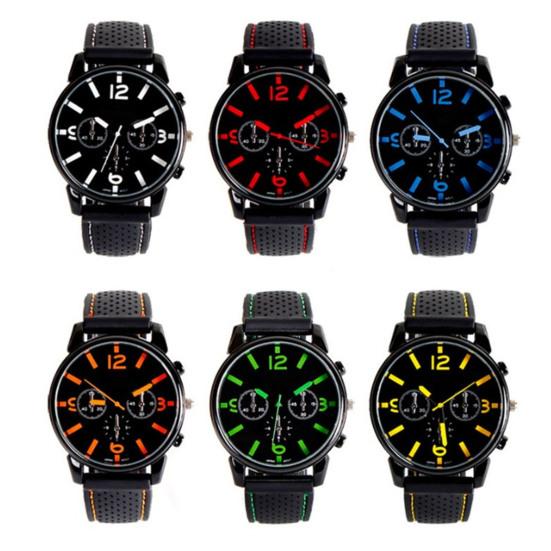 Quartz Watch Portable Adjustable Male Breathable Hollow Holes Sports Watch for Outdoor