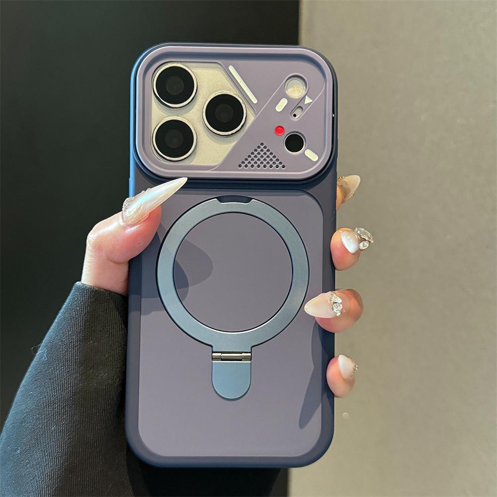 Matte Shockproof for Bracket Case For For Iphone 17 16 1 14 Plus 13 12 Pro Max 11 17Air Armor Protection Magnetic Cover
