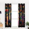 African Women Apron Ceramic Cartoon Window Curtains Bedroom Kitchen Decor Curtain Panel Window Curtains for Living Room