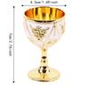 2pcs Zinc Alloy Vintage Metal Wine Cup 30ml 3D Relief Mini Goblet Chalice Gold Metal Embossed Wine Cup For Liqueur