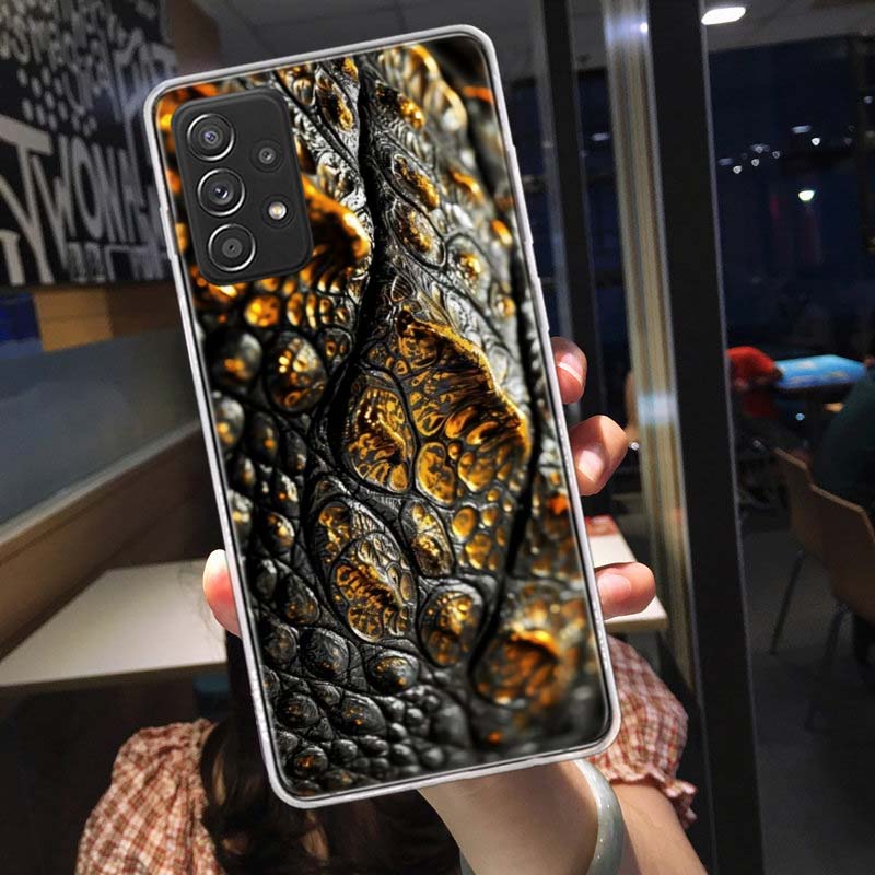 Crocodile Skin Phone Case for Samsung A54 A57 A37 A17 A14 A15 A12 A24 A34 A55 A35 A25 A52S A07 A05S A04S A22 A32 A72 Galaxy Note