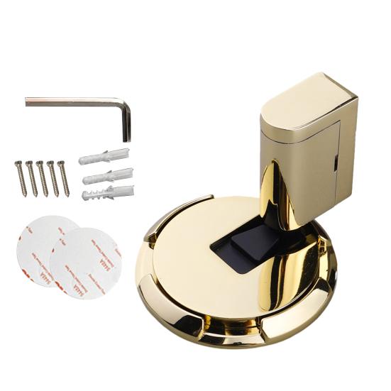 

Магнітний стопор для дверей Yousheng без свердління. Безшумний обмежувач дверей для підлоги з гвинтами Клейкий регульований механічний стопор для дверей для домашньої безпеки золотистий