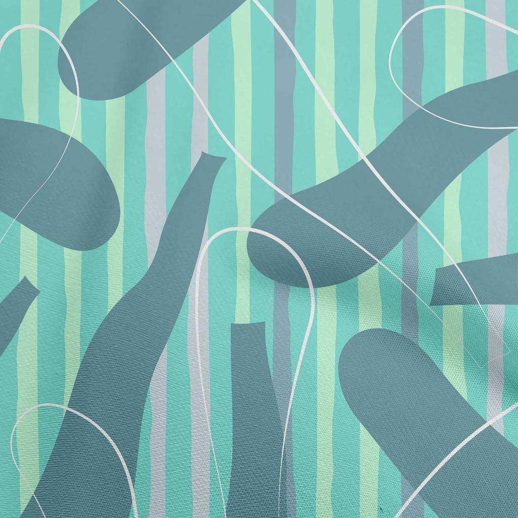 oneOone Bumbac Elastic Verde Teal Închis Material de Cusut Petale Geometrice Doodled Material Imprimat La Yard 40 Inch