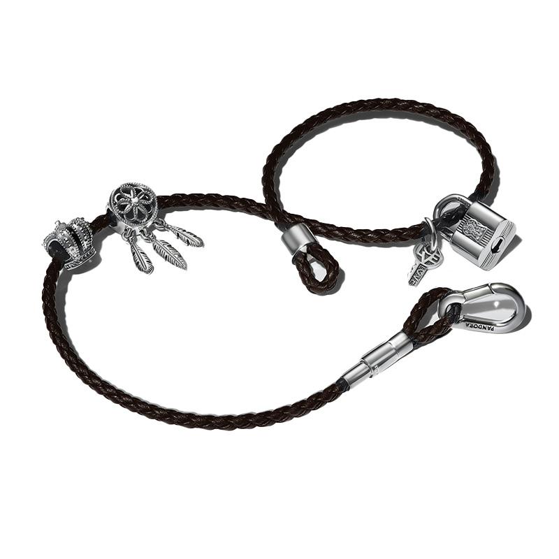 Pandora Woven Design Bracelet Women bracelets Black B802501 Box