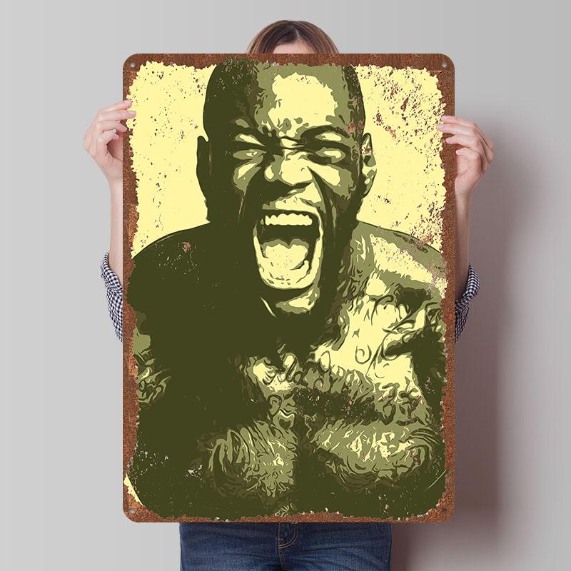 Deontay Wilder Boxer Metal Posters Custom Vintage Metal Signs Wall Art Tin Plaque for Man Cave Bedroom Decorations Home Decor