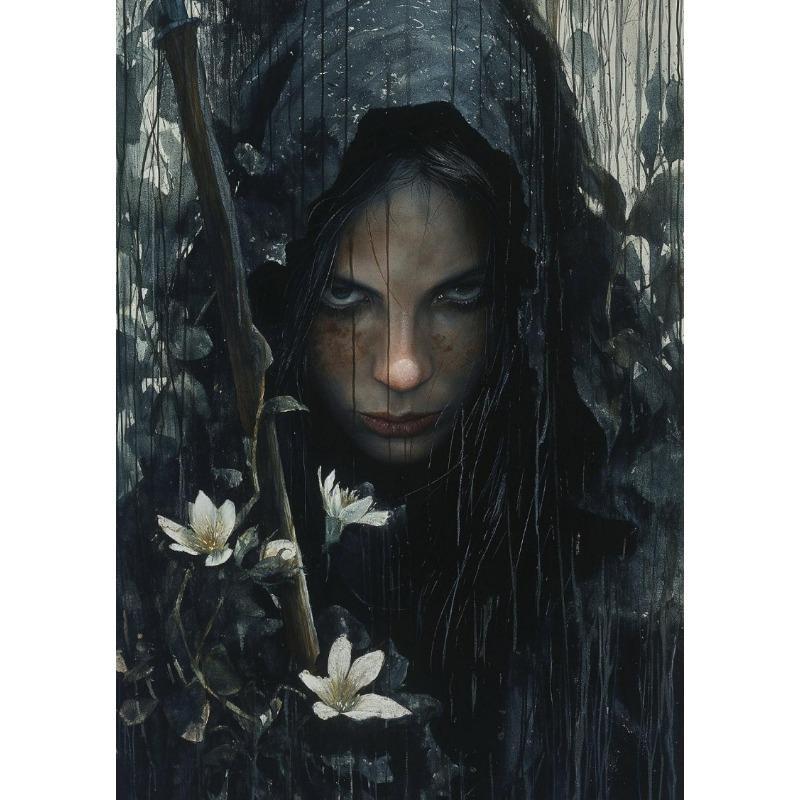 Victorian Style Witch Moon Goddess Dark Academy Retro Posters Prints Canvas Painting Wall ArPicture Living Room Home Decor