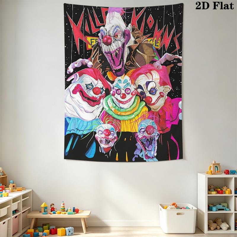 Killer Klowns from Outer Space Pattern Home Decor Tapestry, Wall Hanging, Decorative RV Wall Cloth.SGT0917530
